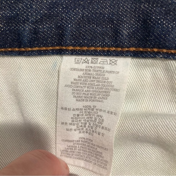 YOU MUST CREATE LONDON Sz L YMC Super Wide Leg Dark Wash Denim Jeans - Picture 11 of 11